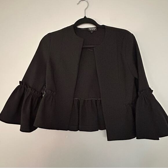 Topshop Cropped Ruffle Jacket 2 - Picture 6 of 10